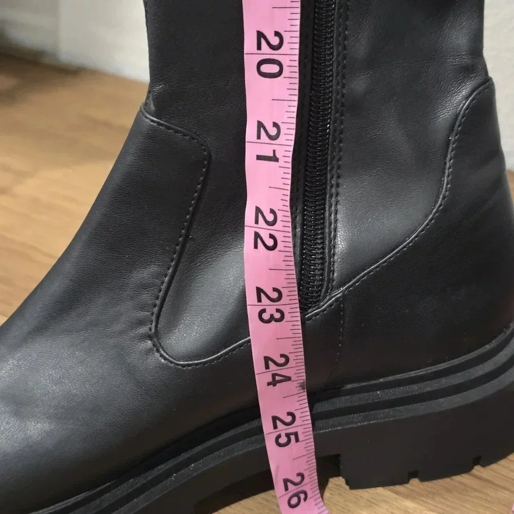 Zara Over The knee 3008/611 Lug Sole Boots Size‎ 40 US 9 Black